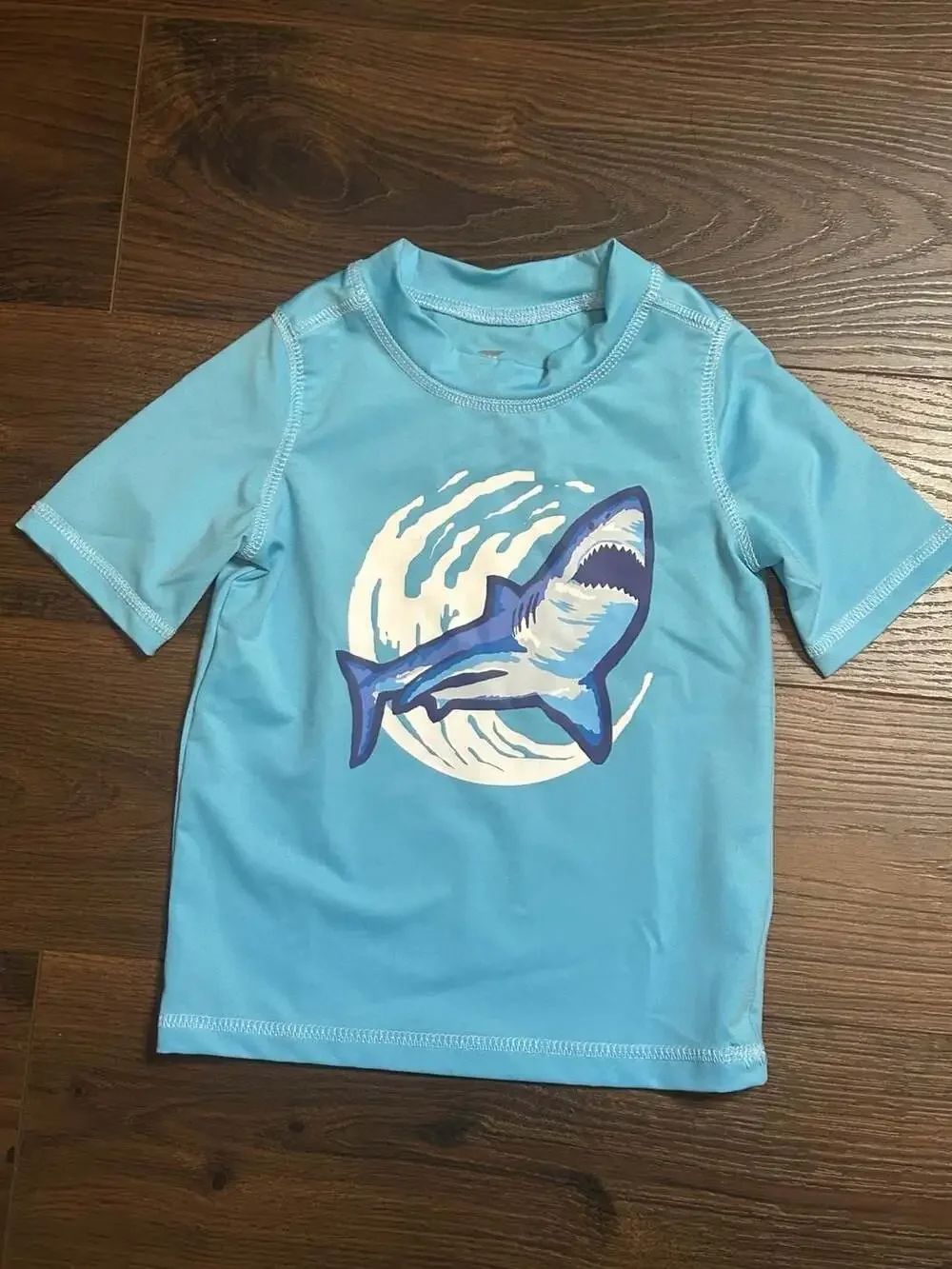 Place Sport Toddler Boys Shark Print 2-Piece Rashguard and Swim Trunks Set